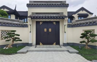 安徽別墅裝修復古將軍門-鄰居們夸爆，門面一下子大不同！【冠墅陽光】